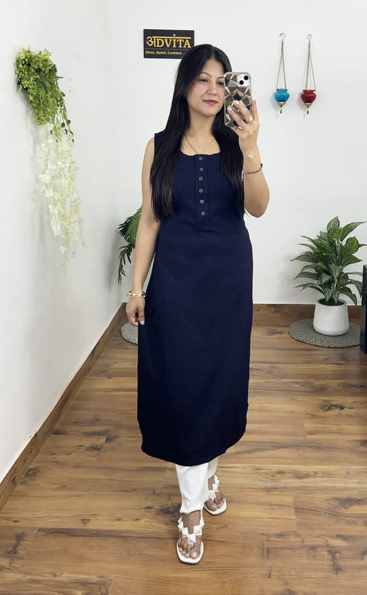 Plain Lycra Cotton Kurti