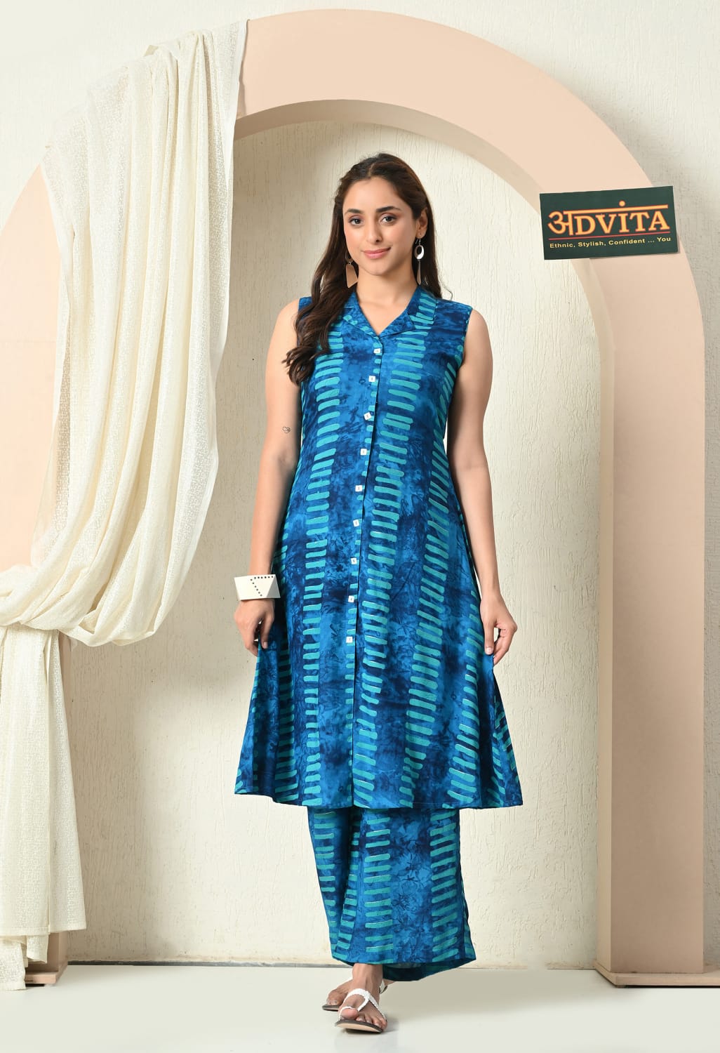 Elegant A-Line 2-Piece Kurta Set for Women – Stylish Cotton Kurti with Bottom for Daily & Festive Wear