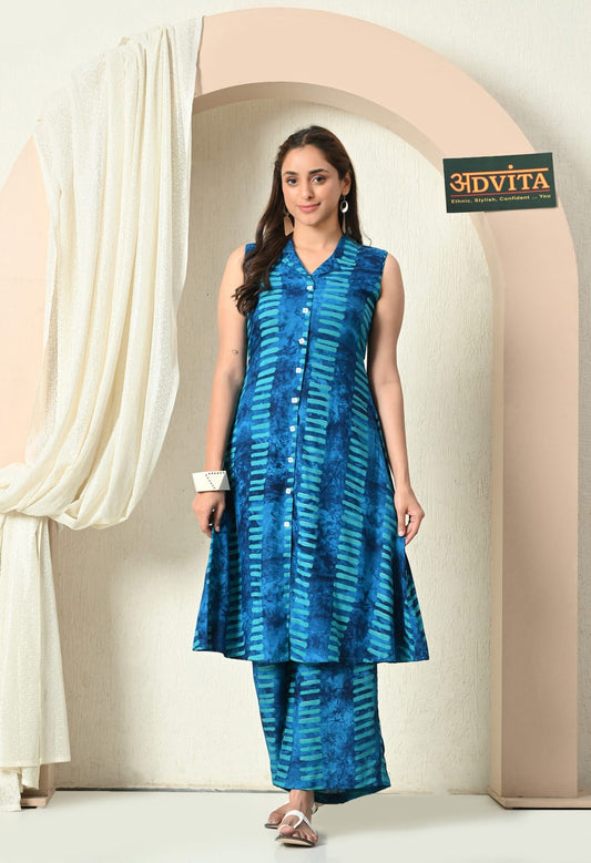 Elegant A-Line 2-Piece Kurta Set for Women – Stylish Cotton Kurti with Bottom for Daily & Festive Wear